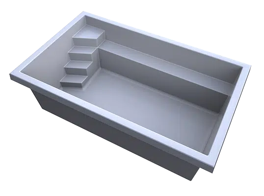Piscina rectangular fibra modelo Sidney 4.4×2.7×1.4mts 2