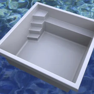 Piscina Rectangular Fibra Modelo Cube 3,45x3,45x1,4mts