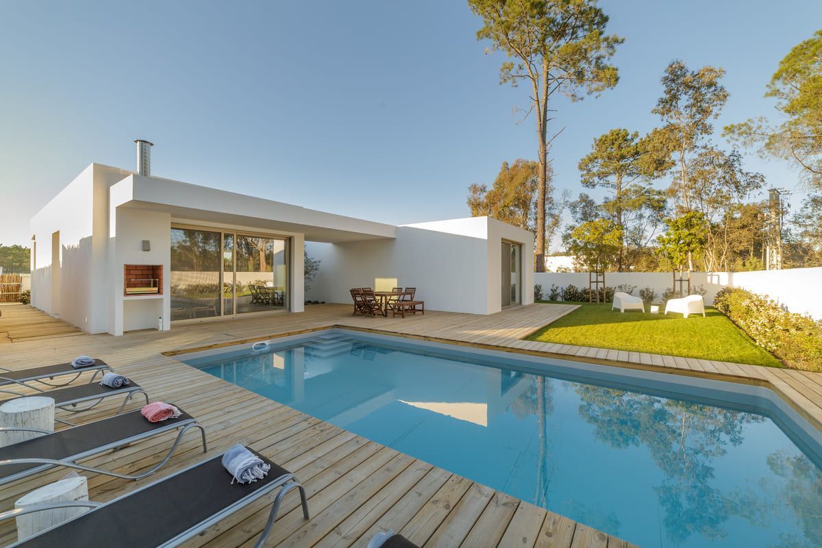 modern house with garden swimming pool and wooden 2023 11 27 05 04 08 utc